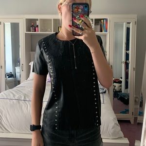 NWT Leather Tee